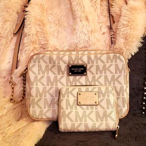 Michael Kors logo crossbody bag and wallet
